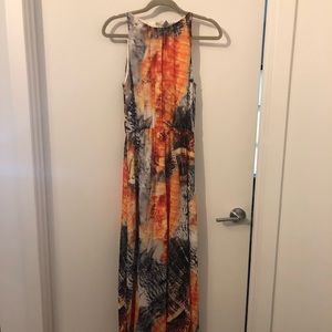Orange white and green maxi